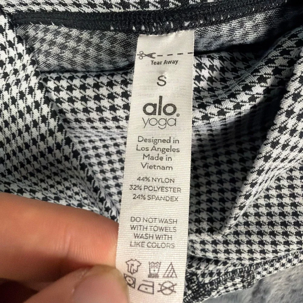 Alo Yoga High Waist Houndstooth Leggings Black White Small W5733R